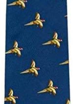 Silk Navy Blue flying pheasants Country Silk Tie - country game day shooting