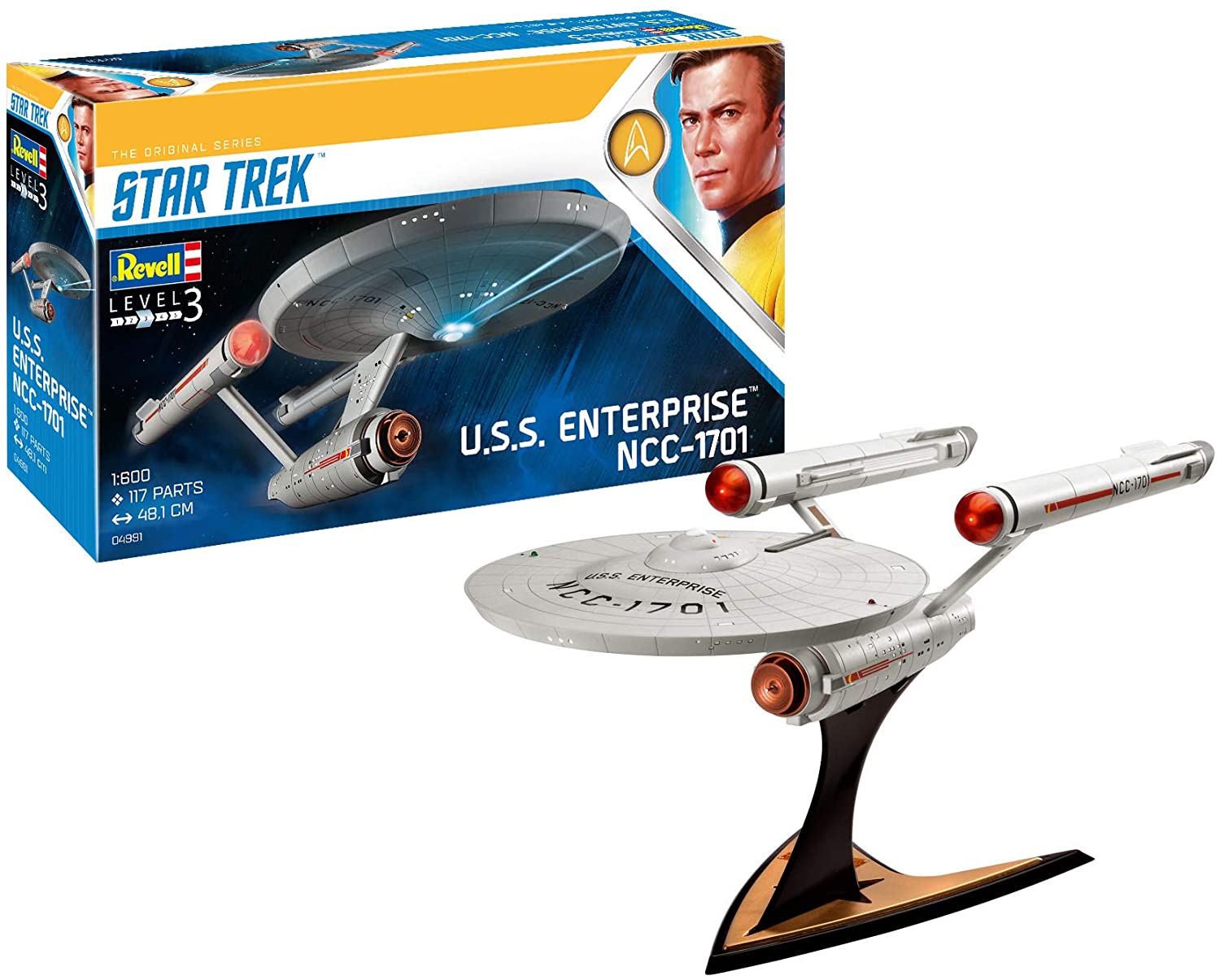 Revell RV04991 04991 4991 1:600 U.S.S. Enterprise NCC-1701 (TOS) Plastic Model Kit Star Trek James T. Kirk, Various, 1/600