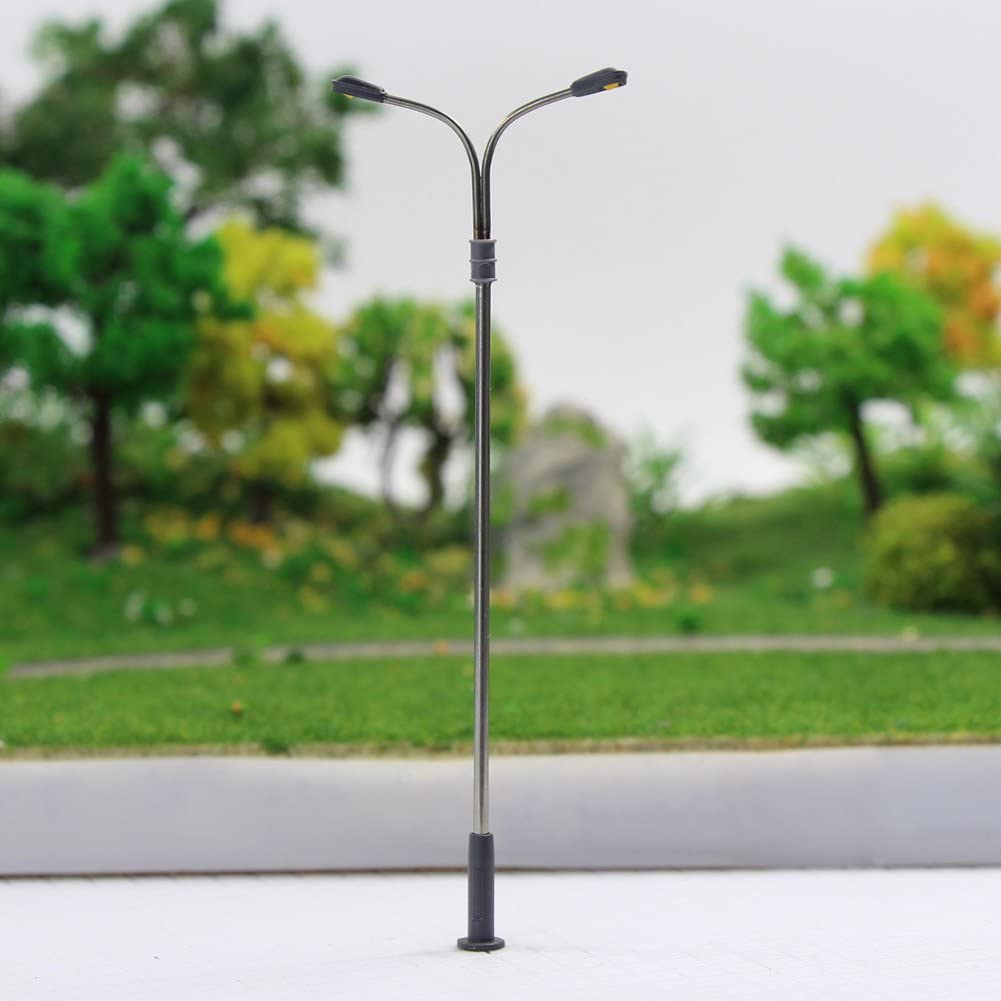 Evemodel LQS13 10pcs Model Railway Train Lamp Post Street Warm White Lights HO OO TT Scale LEDs NEW - Image 2
