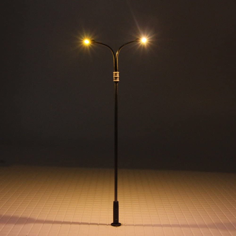 Evemodel LQS13 10pcs Model Railway Train Lamp Post Street Warm White Lights HO OO TT Scale LEDs NEW - Image 3