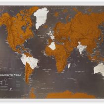 Maps International Scratch the World&reg; Travel Map &ndash; Black Scratch Off World Map Poster &ndash; 84 x 59