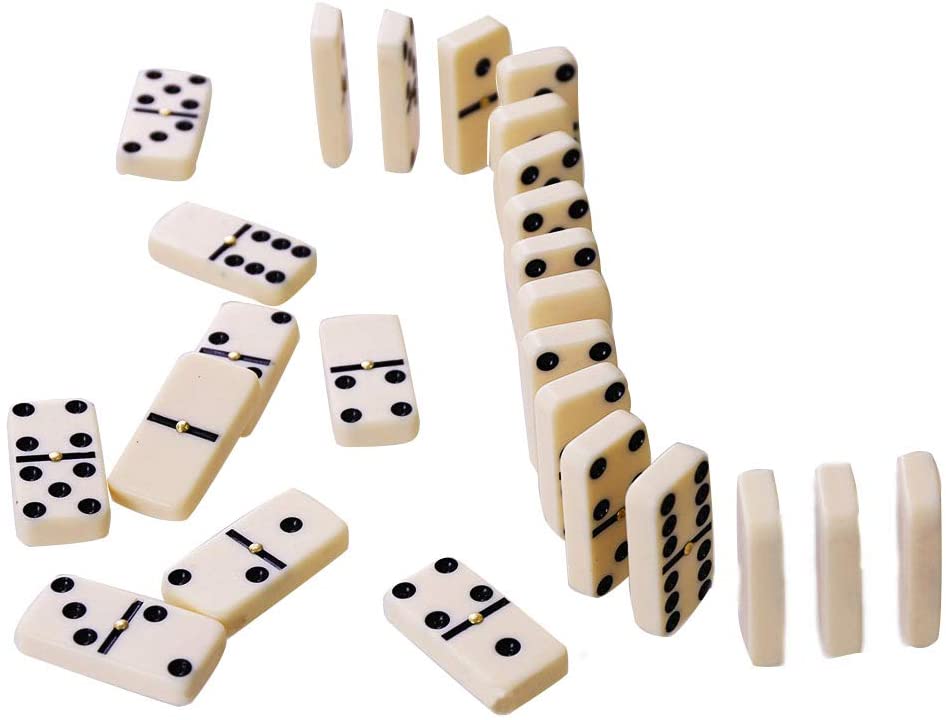 YZEO Double Six Dominoes Set 28Pcs Dominoes with Wooden Box Dominoes