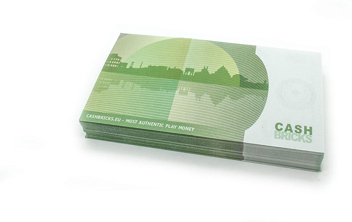 Cashbricks® 100 x €100 Euro Play Money Notes - Reduced - 75% Size - Image 2
