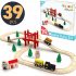 Tiny Land Wooden Train Set for Toddler, Toy Tracks & Engine Starter Pack (39 pcs)