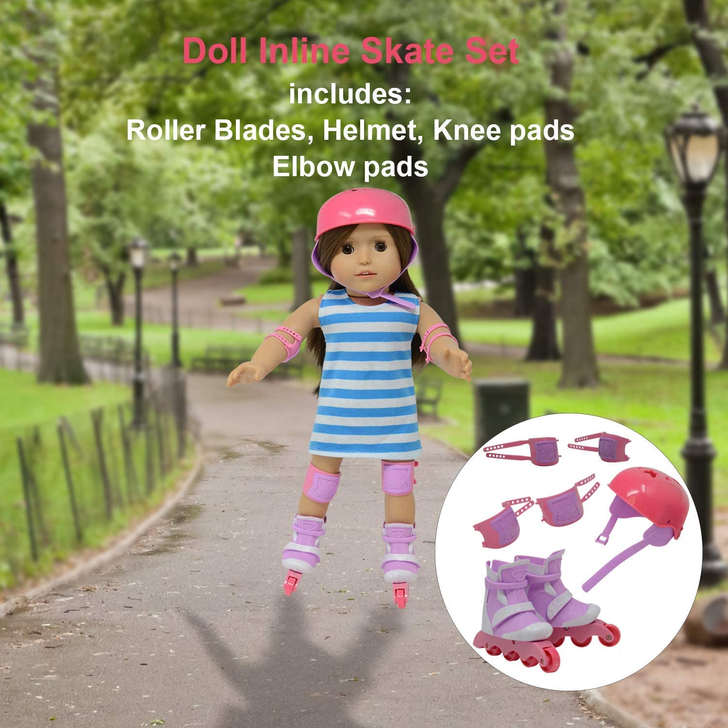 The New York Doll Collection Doll Accessories Fits 18 Inch / 46cm Dolls - Includes Roller Skates and Bathing Suit Swim Set for Fashion Girl Dolls - Doll Clothing and Many More Accessories - Image 4