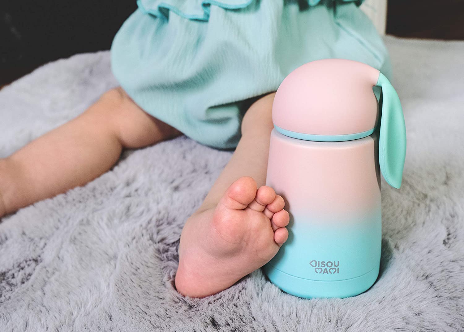 Thermos per Bambini e Neonati Design Carino con Isolamento al 100% Senza BPA a Prova di perdite BISOU MAMI ® in Acciaio Inox Isolante 