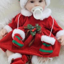 iCradle Reborn Baby Dolls Xmas Girl Real Touch Lifelike Realistic Looking Reborn Baby Girl Doll Handmade Soft Vinyl Silicone Baby Toddler Newborn Dolls Fake Babies Magnetic Mouth