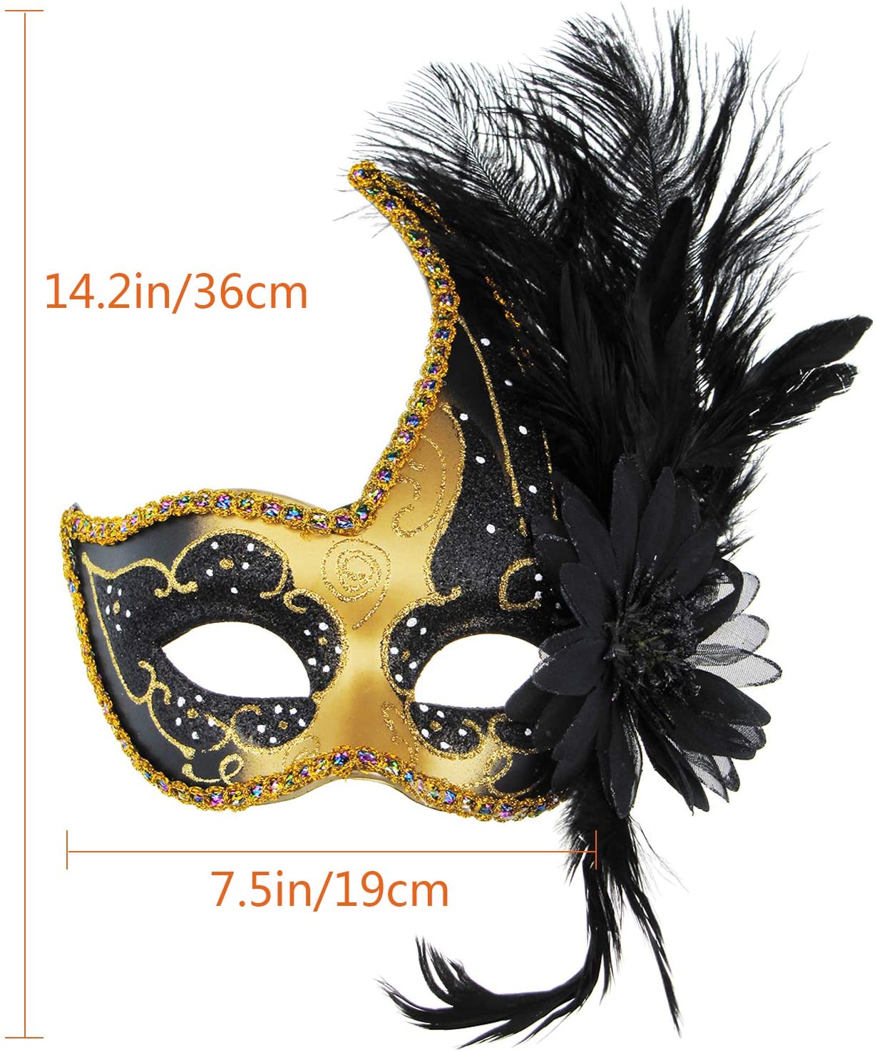 2 Pack Mardi Gras Venetian Ball Mask Couple Masquerade Mask Set Party ...