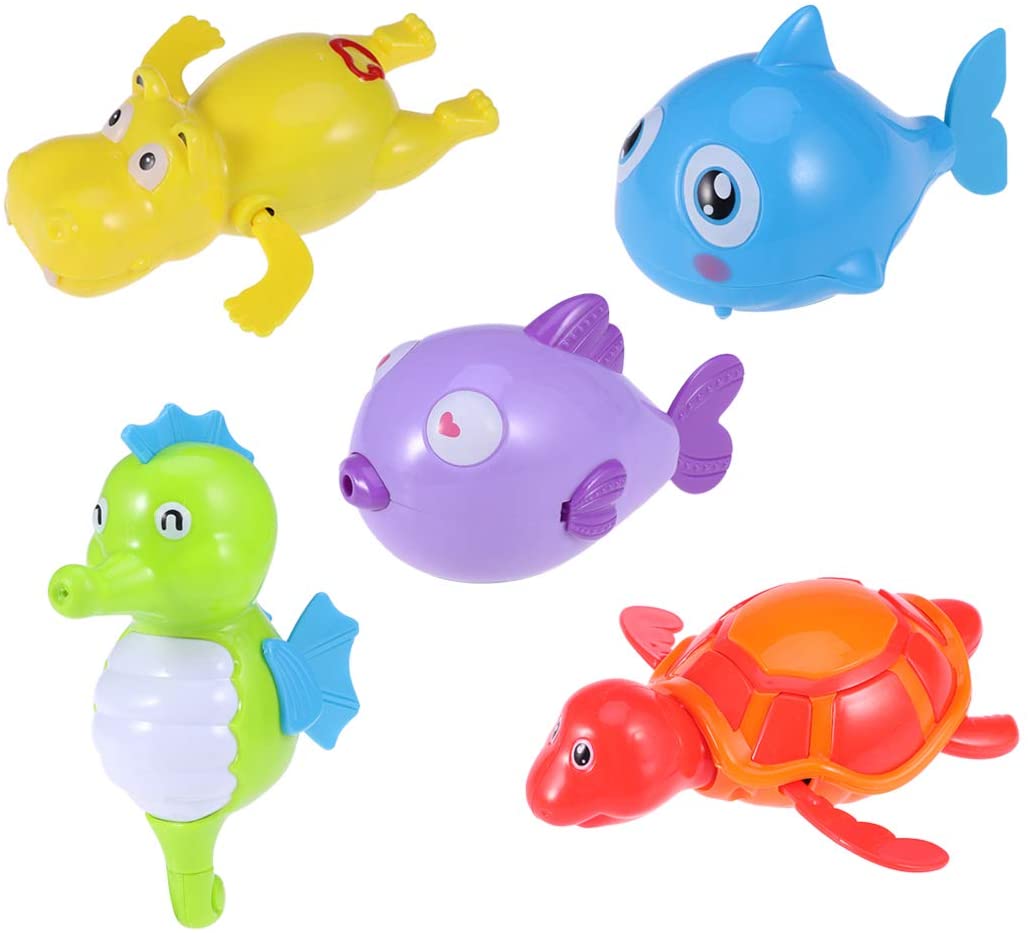 Lovely Kids Gift Bath Toy Swimming Hippo Shape Educational Wind Up 