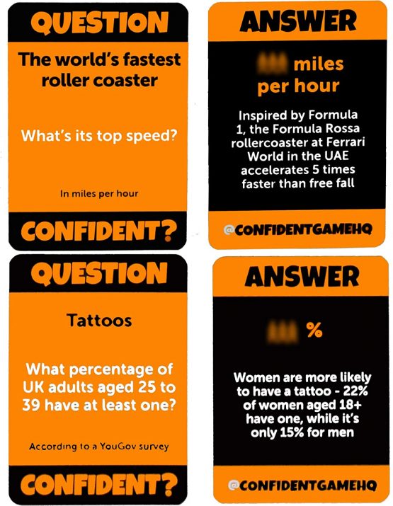 CONFIDENT? Board Game The Hit Family Party Game A Quiz Game with a