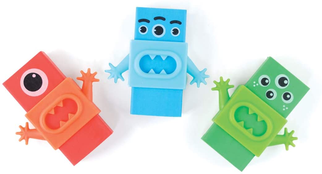 Set of 3 Monster Eraser TopToy