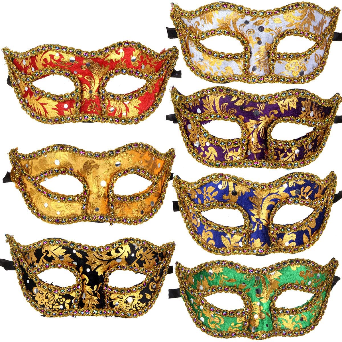 ECOSCO 12pcs Masquerade Masks Women Men Mardi Gras Ball Party