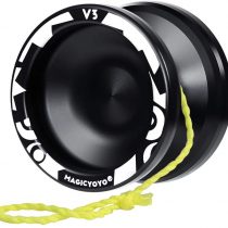MAGICYOYO Professional Responsive Yoyo V3, Metal Alloy Yoyo for Kids Yoyo Beginner, with Replacement Unresponsive Bearing + Long Axle + Bag + Bearing Removal Tool + 5 Yoyo Strings (Black)