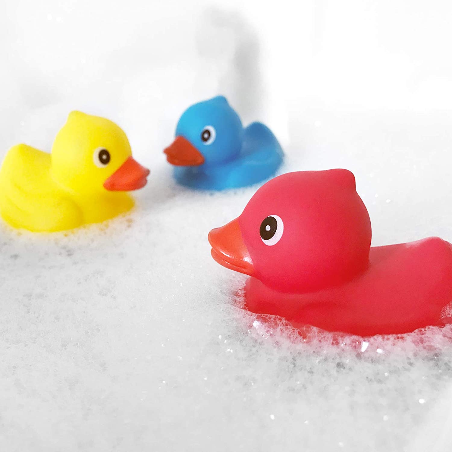 WELLGRO® Bath ducks set of 6 – colourful, each duck approx. 6 x 5.5 cm ...