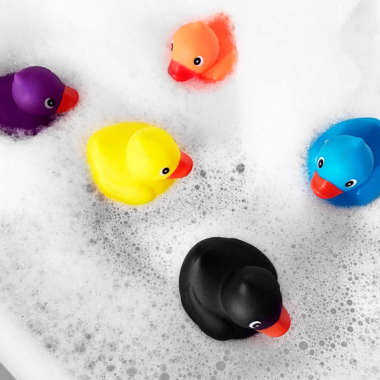 WELLGRO® Bath ducks set of 6 – colourful, each duck approx. 6 x 5.5 cm ...