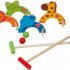 Wondertoys Wooden Animals Croquet Set Golf Toys with 2 Balls Early Educational Game Gift for Children