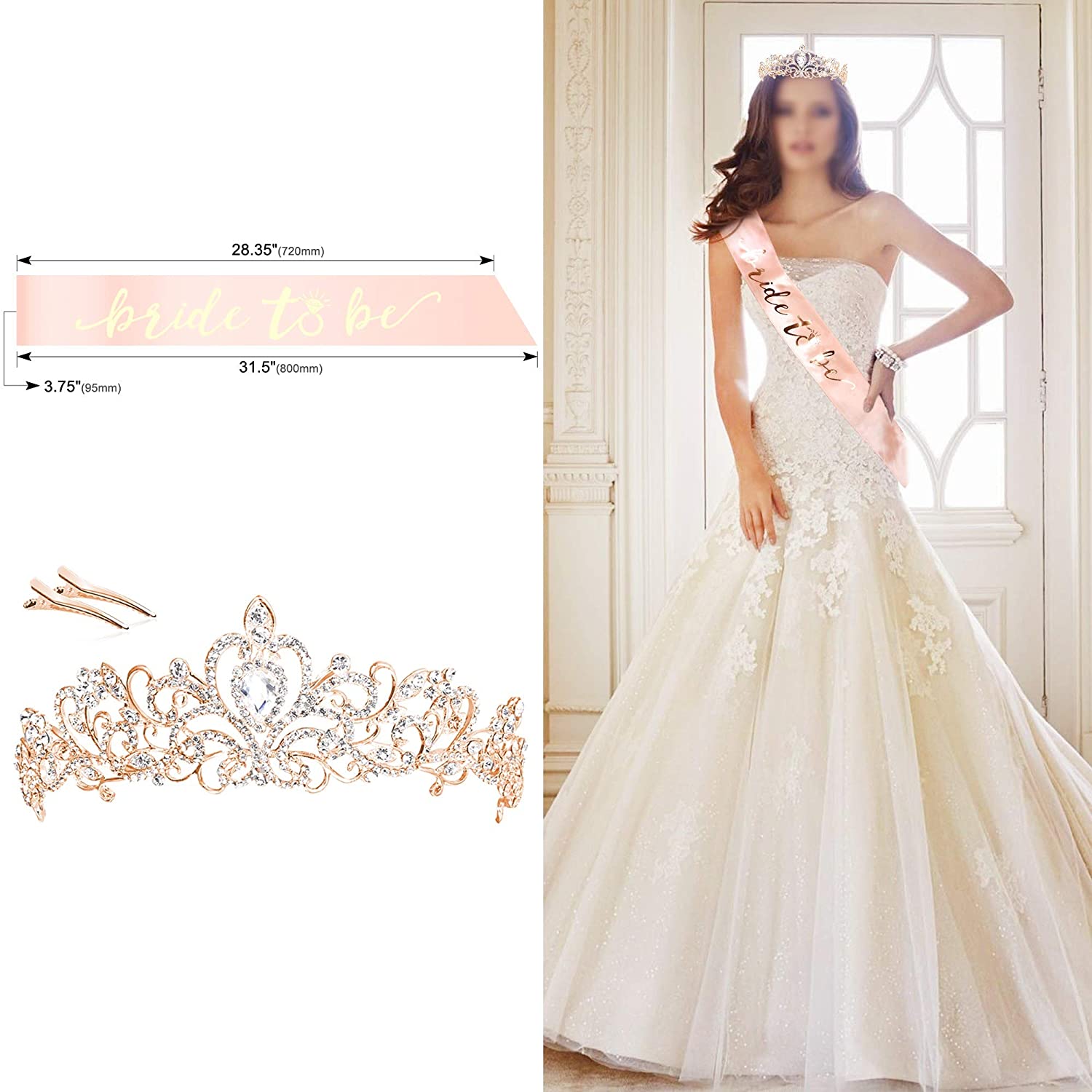 Veil Comb White With Gold Bride to Be Hen Night Wedding Party Accessories Tulle 