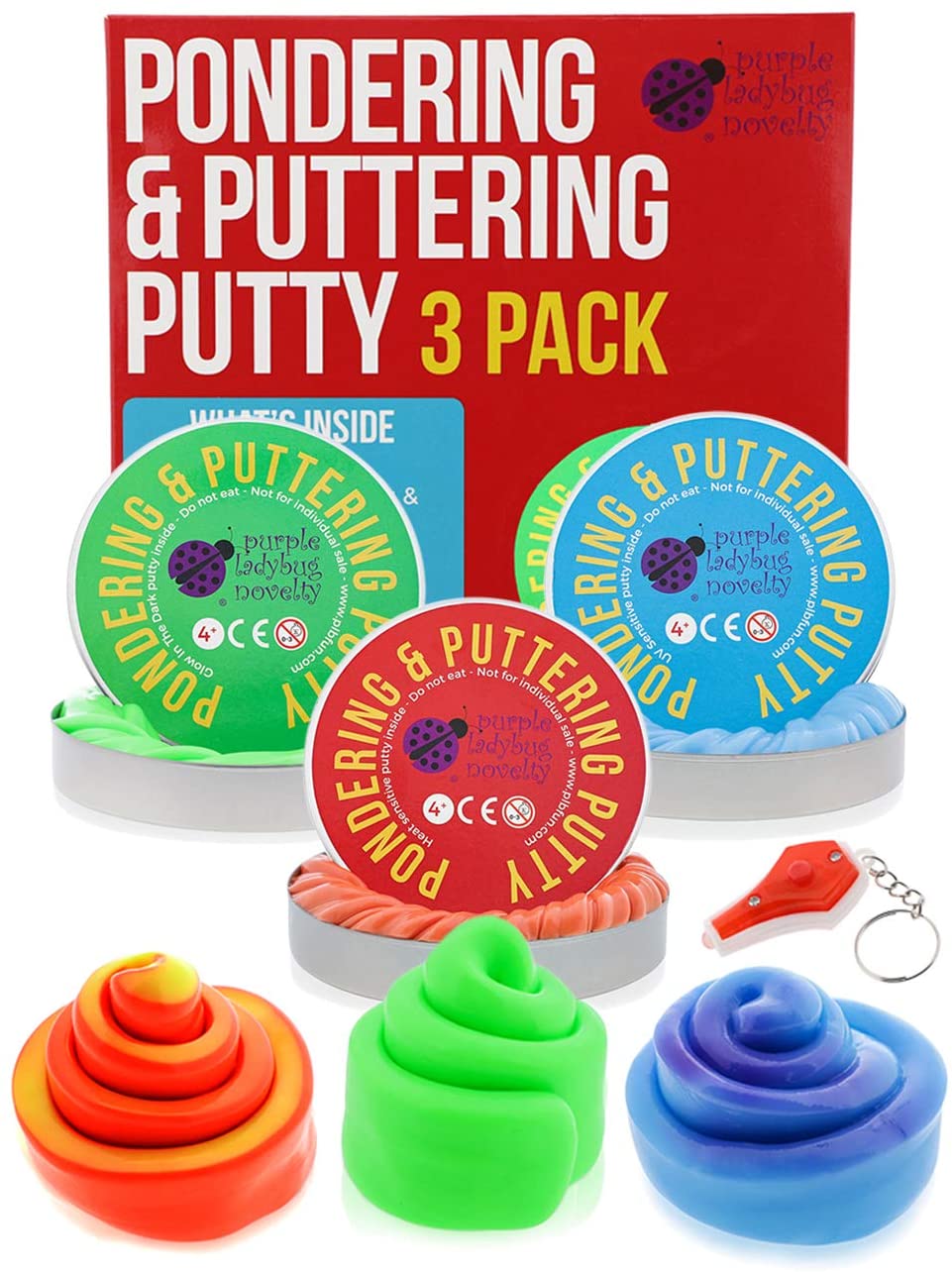 3 Pack of Putty Stress Relief Toys 1.7 Ounce (50 gr) x 3 Fidget Putty