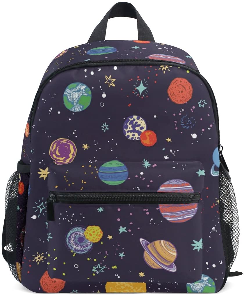 Kids Backpack, Space Planets Printed Personalised Lightweight Preschool Bag for Girls Boys