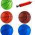 FEPITO 5 Pcs 16cm Mini Basketball Inflation Mini Ball Toys with Pump and Basketball Needles for Kids