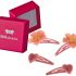 Haar Aller Love 4&nbsp;Hearts and Flowers Hair Clips Hair Accessories Snap Clips in Pink Box