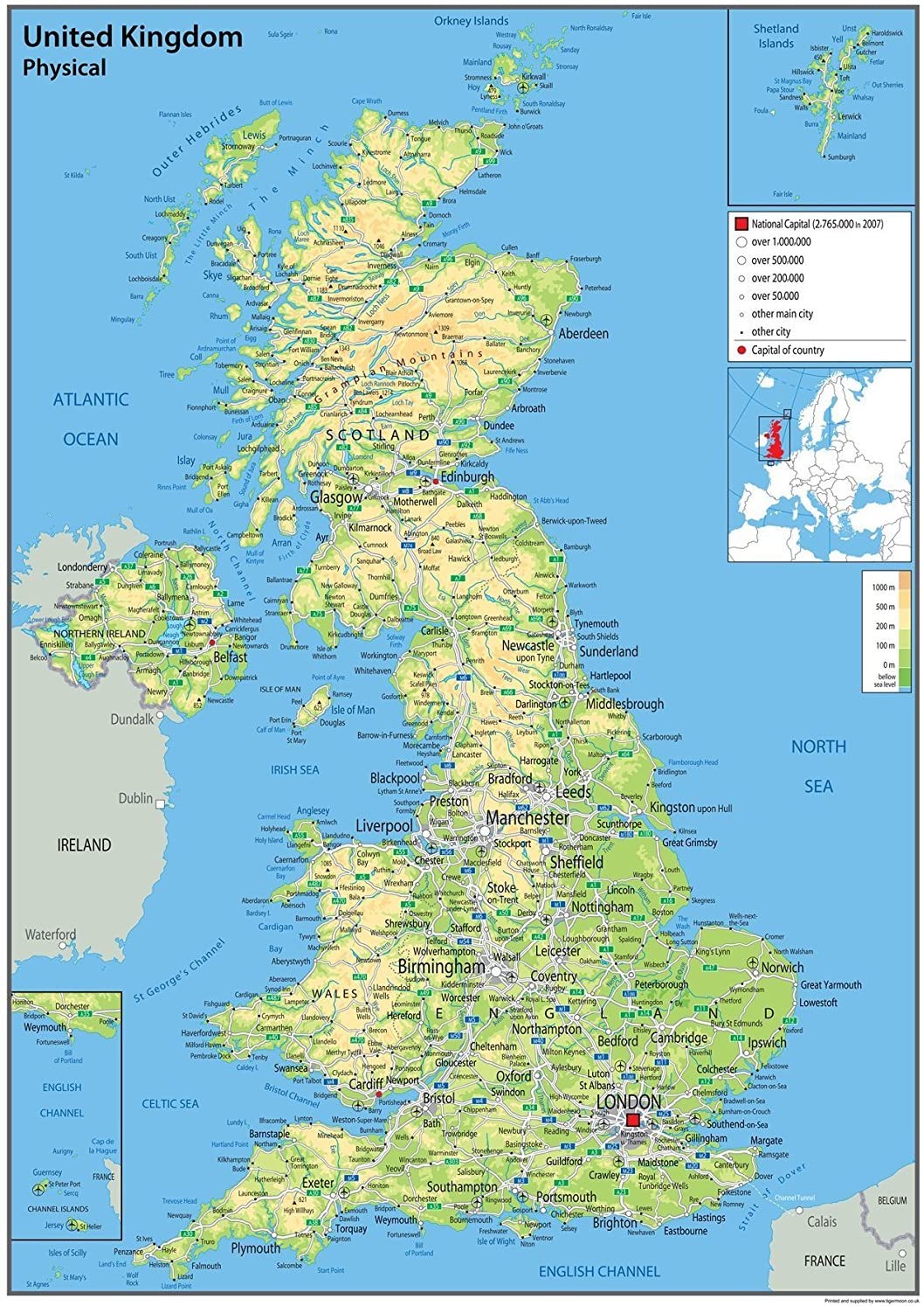 A1 Map Of England