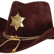 Wicked Costumes Adult Unisex Deluxe Brown Suede Sheriff Hat Fancy Dress Accessory