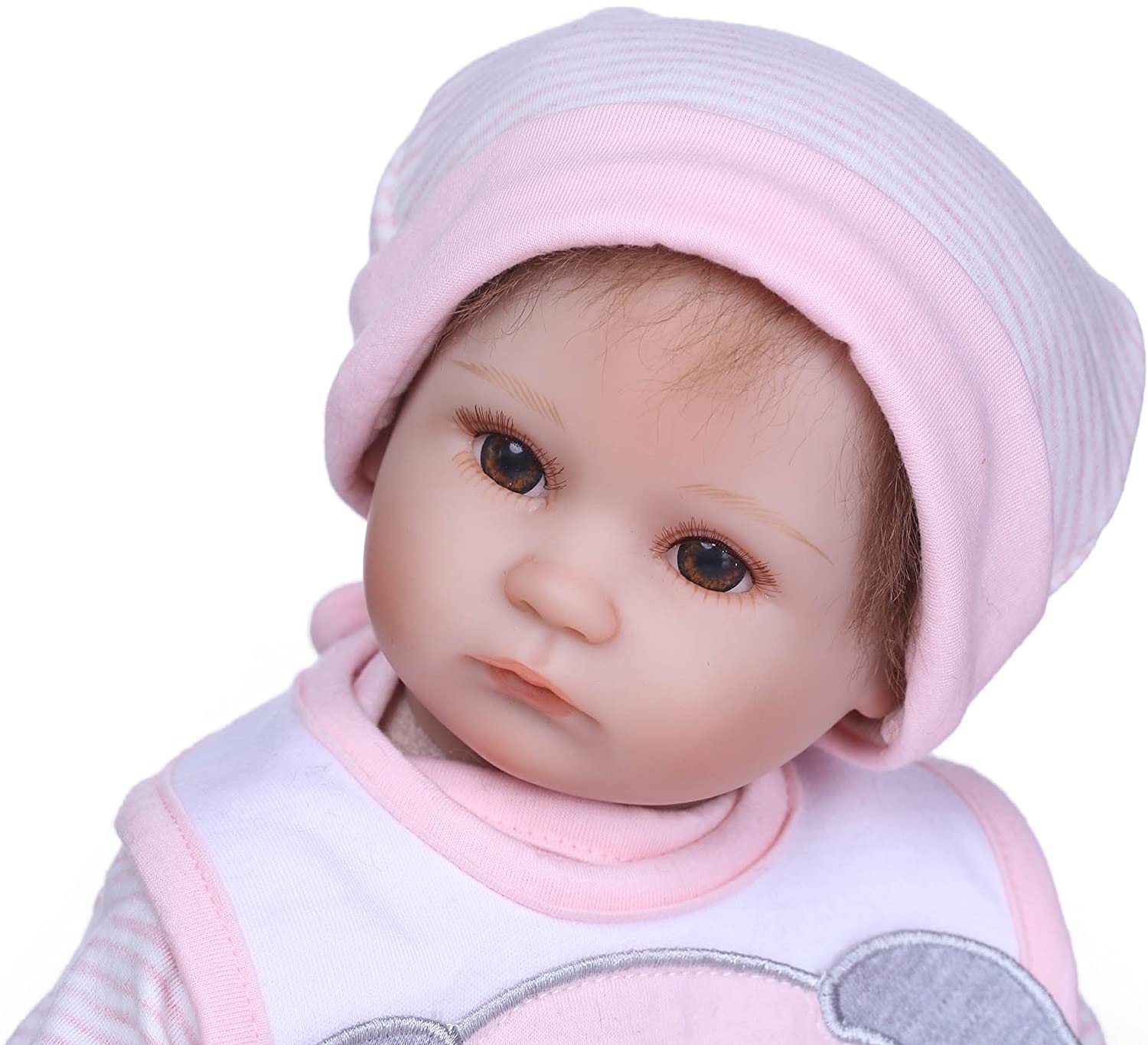 Pinky Reborn Dolls Girls Eyes Open 17″ 43cm Reborn Babies Soft Silicone