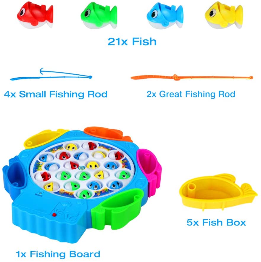 Fish Game Toy Fishing Musical Toys Kids Fishing Rod Set Board Games Role Play  Game for Girls Boys 3 4 5 Years Old, Randomly Colors Deliver – TopToy