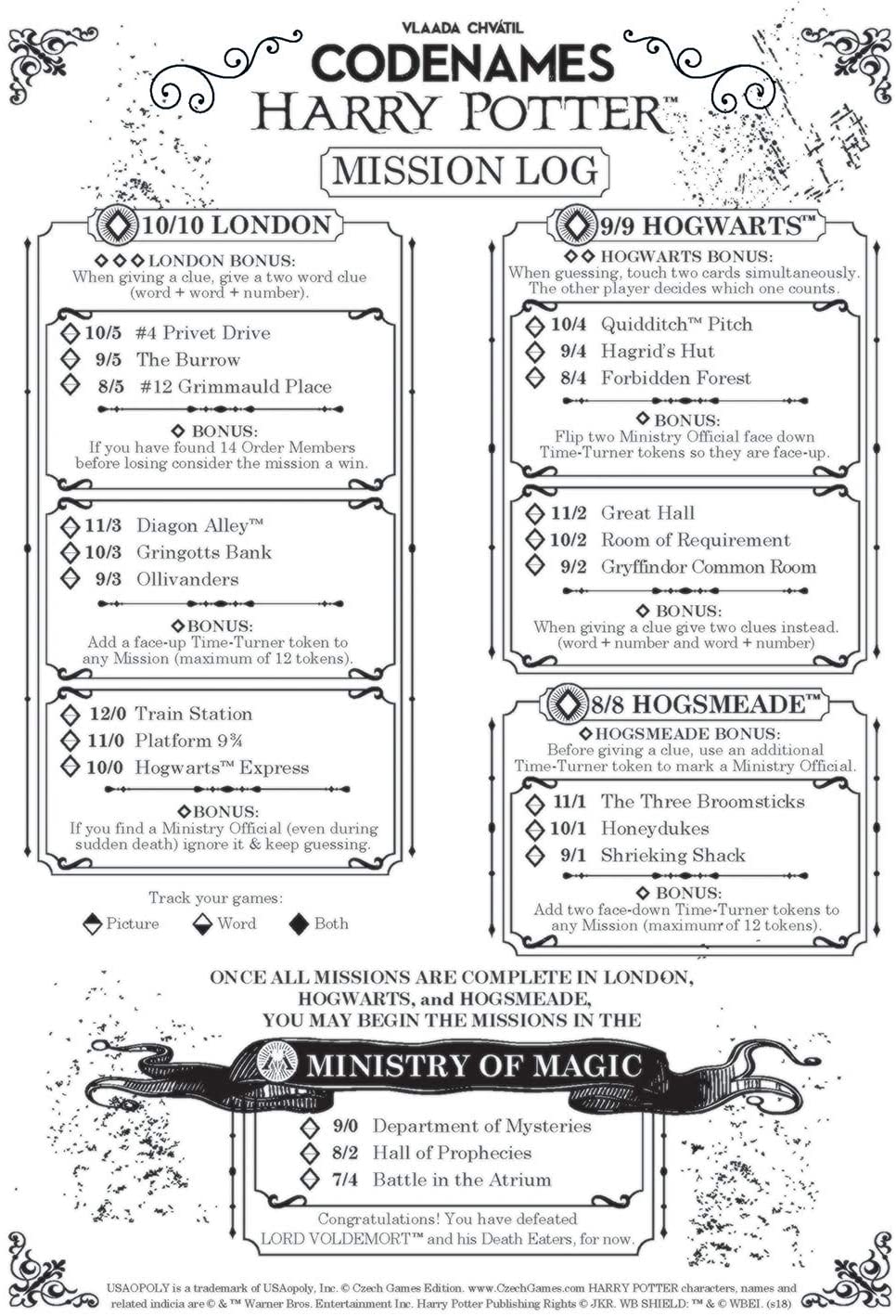 Codenames Harry Potter Edition Party Board Game by Vlaada Chvatil