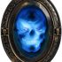 TRIXES Black and Gold Oval Haunted Speaking Halloween Mirror with Spooky Picture