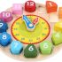 Wondertoys Wooden Shape Sorting Clock Toy with Numbers and Shapes Teaching Time Educational Gifts for Children