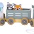Kindsgut Wooden Train, with Wooden Building Blocks and Zoo Animals, Discreet Colours, Environmentally Friendly Materials and Free from Harmful substances, Stripes