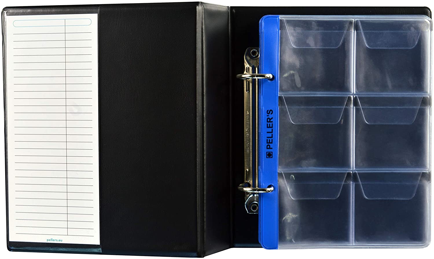 Coin album for 60 big coins with a diameter up to 1.89" (48mm). 10 pages with 6 pockets 2.17" x 2.17" (55mm X 55mm) on the page. Model S.