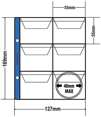 Coin album for 60 big coins with a diameter up to 1.89" (48mm). 10 pages with 6 pockets 2.17" x 2.17" (55mm X 55mm) on the page. Model S. - Image 4