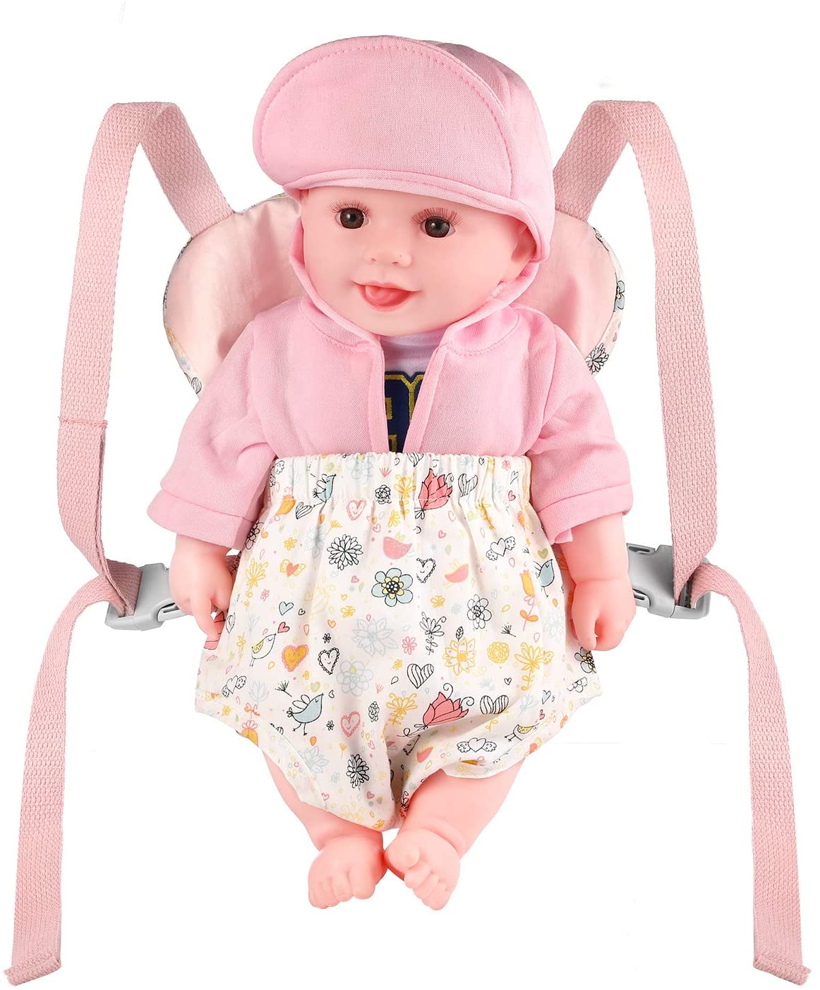 GAGAKU Doll Carrier Soft Cotton Front and Back Carrying with Adjustable Straps for Baby Over 18 Months