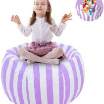 UMydeal TOY STORAGE BEAN BAG - Cover - 38" Extra Large Toy Organizer - Stuffed Animal Organizer in Gray - Soft & Comfy Cover that Creates Cozy Lounger (purple)