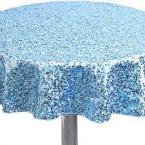 Christmas Concepts&reg; Baby Blue Sequin Round Table Cloth - 36 Inches - Baby Showers, Christenings, 1st Birthday Parties - Boys Party Decorations