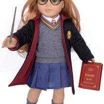 ebuddy Hermione Granger- Inspired Doll Clothes Shoes for American Girl Dolls: 10pc Hogwarts-Uniform Set with Imitate Magic Book