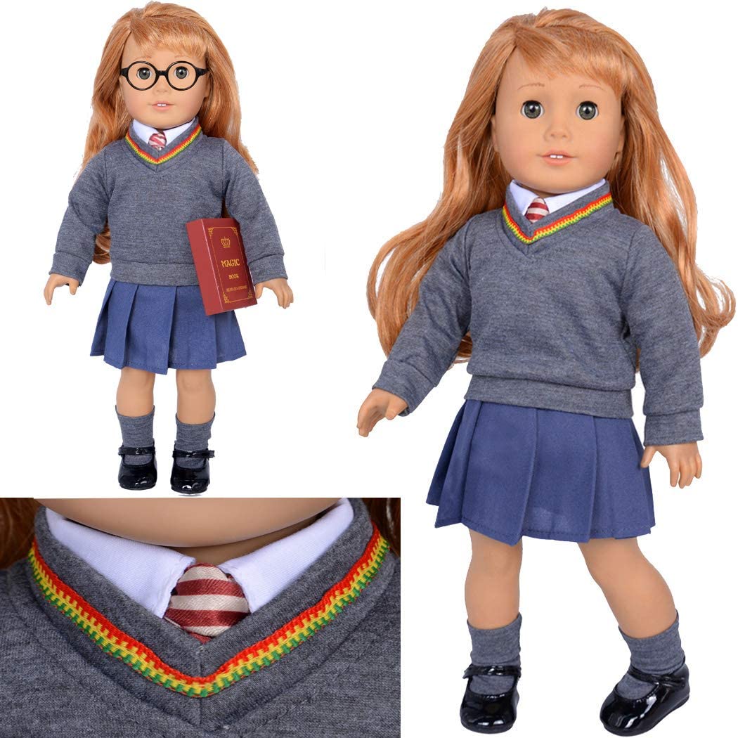Ebuddy 6 Set Doll Clothes For 17cm Plush Dolls - Fashion Overalls Outfit Bundle Trendy And Adorable