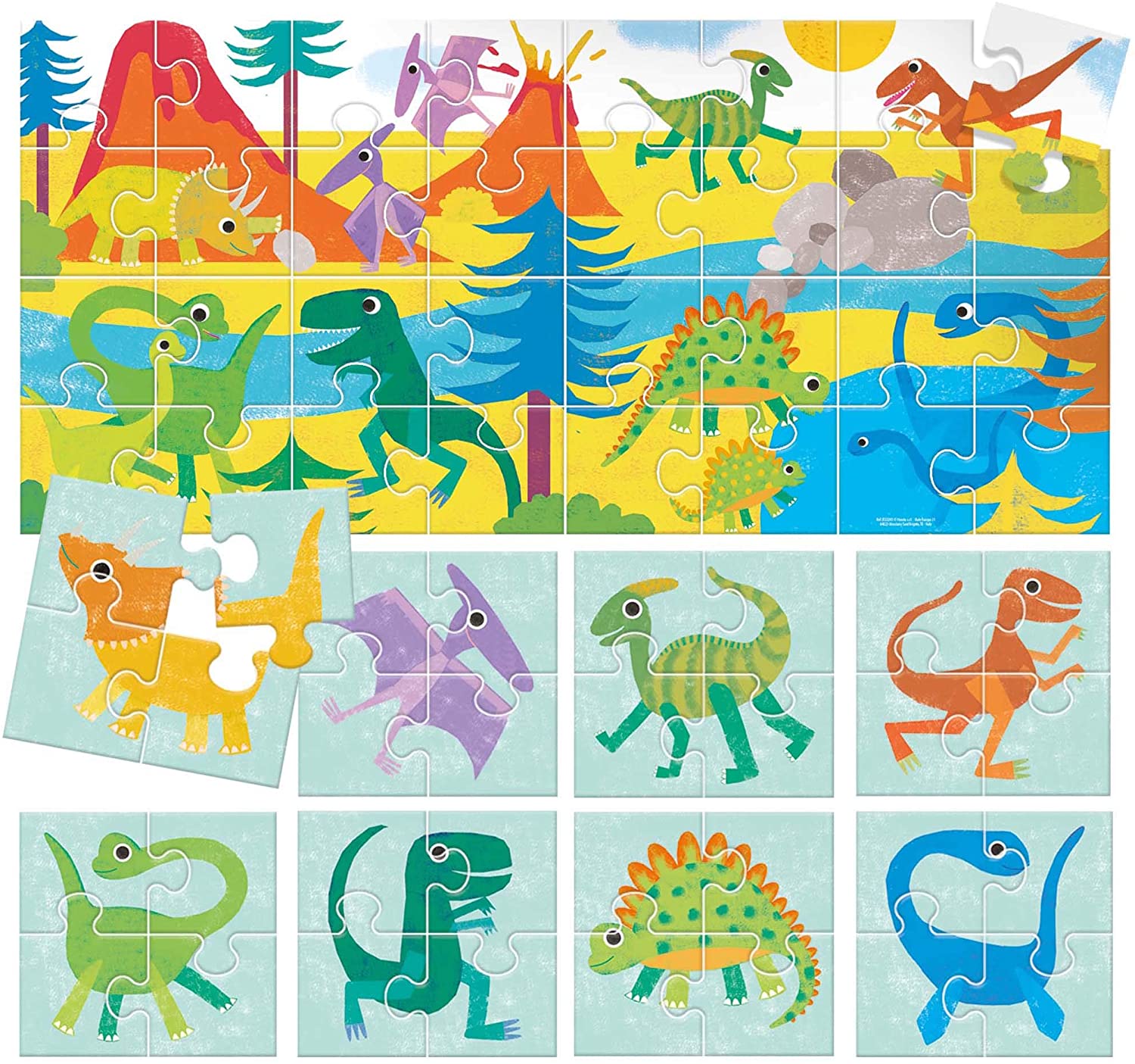 Headu 1043734 Puzzle 8+1 Dinosaurs Educational Game, Multiple – TopToy