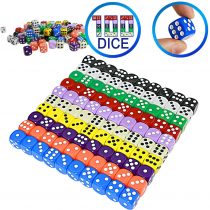 YOUSHARES 50 Pack D6 Game Dice Set with Pouch &ndash; 16mm Black Color 6 Sided Dice, Perfect Tabletop Games Dice for Tenzi, Yahtzee, DND MTG RPG War Games