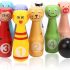 Jacootoys Wooden Bowling Set Skittles Toys with 10 Animal Pins 2 Balls Educational Toy Gift for Kids 2 3 4 5 Years and Up