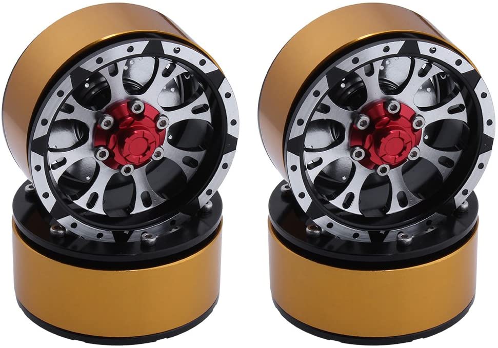 (4Pack) CNC Aluminum Alloy 1.9″ Beadlock Wheel Rim 12mm Hex Hub w
