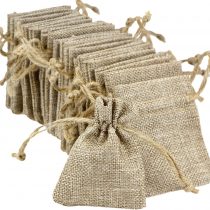 FiveSeasonStuff Burlap Bags with Drawstring, Hessian Jute Wedding Favours Gift Bags, Jewellery Birthday Party Baby Shower Arts & Crafts Gift Wrapping Candy DIY Pouches (7cm x 9cm) Small &mdash; Pack of 30