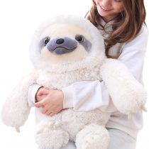 Winsterch Cuddly Sloth Soft Toy Large Stuffed Animal Sloth Teddy Baby Doll Birthday Gifts,Plush Soft Sloth Toy (Ivory, 20 inches)