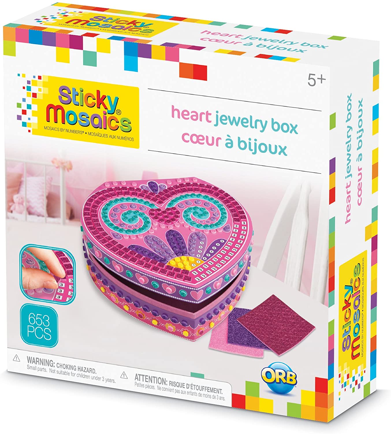 ORB 51099.0 Sticky Mosaics Heart Jewelry Box, Jewellery, Multi TopToy