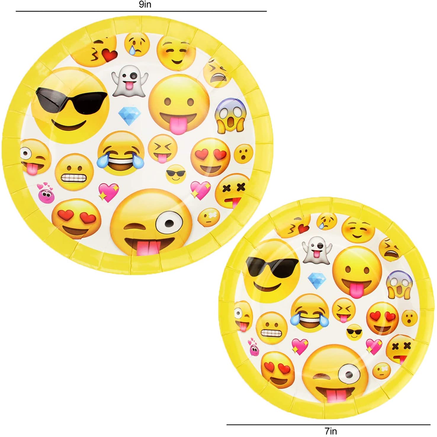 Kompanion 81 Piece Emoji Birthday Party Supplies Set Including Custom Plates Cups Napkins