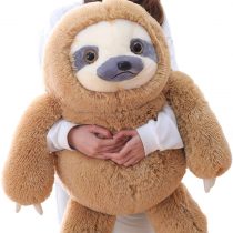 Winsterch Fluffy Giant Soft Toy Sloth Stuffed Animal Large Plush Sloth Toy Baby Doll Kids Gifts(Brown, 27.5 inches)