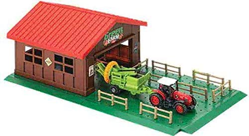 UMKYTOYS Farm Tractor With Farm Animals And Farmer Toys For Kids Toddlers
